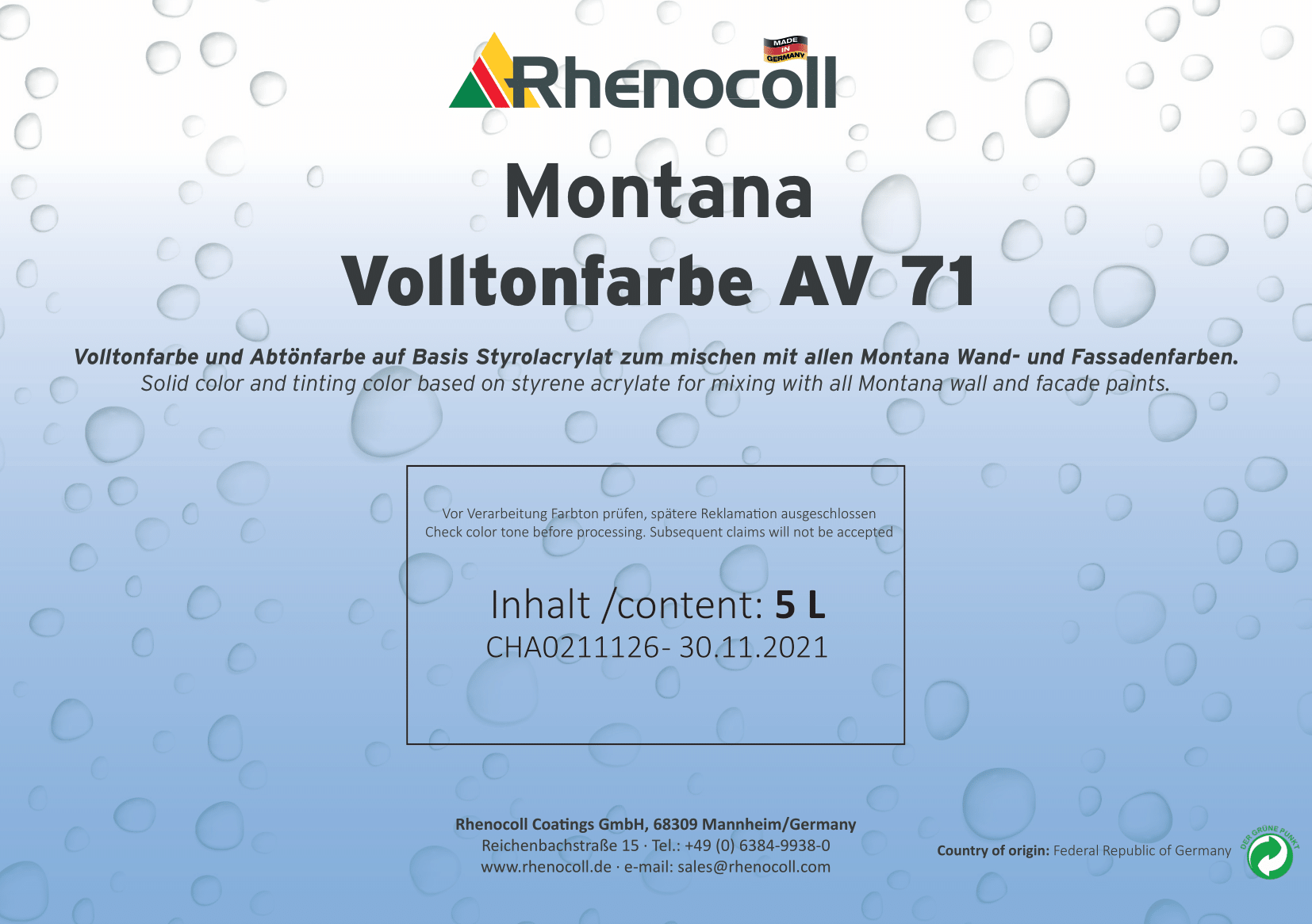 Montana Volltonfarbe AV 71